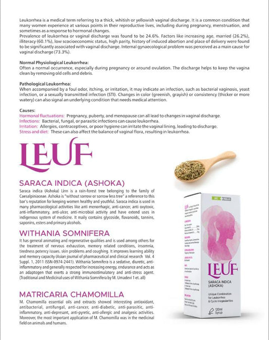 LEUF — Saraca Indica (Ashoka) Syrup (120 ml)